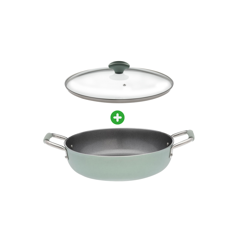 plek Harde ring Sprong Primecook - Braadpan / Hapjespan met deksel - Ø 28 cm - PFAS-vrij