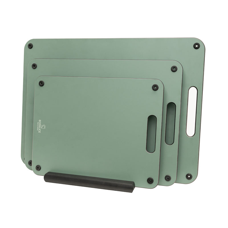 Set van 3 gezonde en veilige houtvezel snijplanken BPA-vrij, inclusief houder