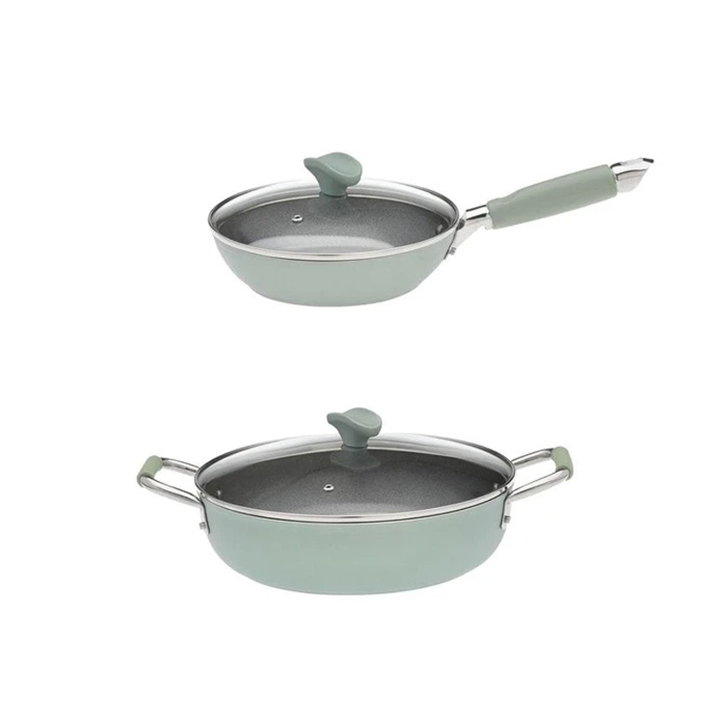 Malaise Australische persoon hoofdzakelijk Primecook - Pannenset 'Anna' - braadpan Ø 28 cm - koekenpan Ø 24 cm incl.  deksels