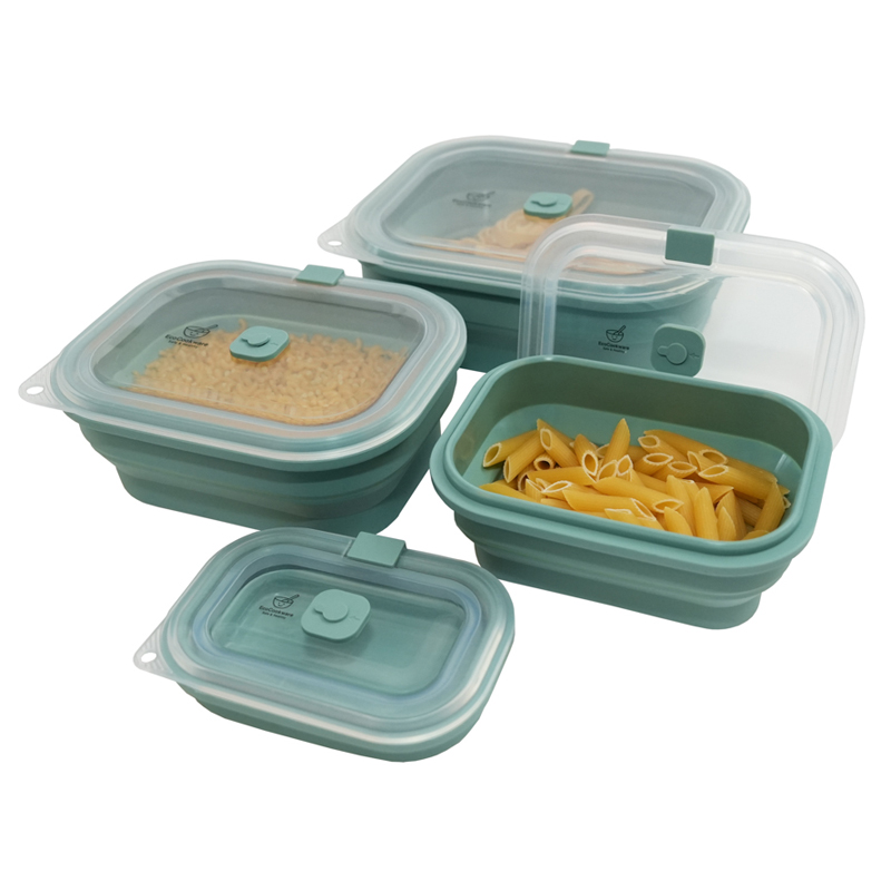 Opvouwbare siliconen vershoudbakjes, foodcontainers, diepvriesbakjes of meal prep bakjes