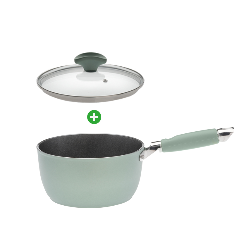 Voordeelset bestaande uit kleine Primecook steelpan 16 cm met glazen deksel